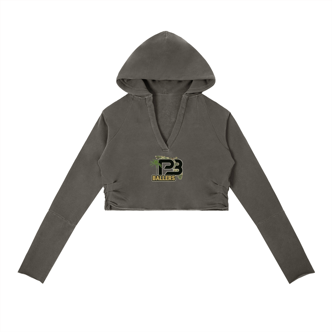 Vintage Washed Raw Edge Hoodie - PB Ballers - Women's