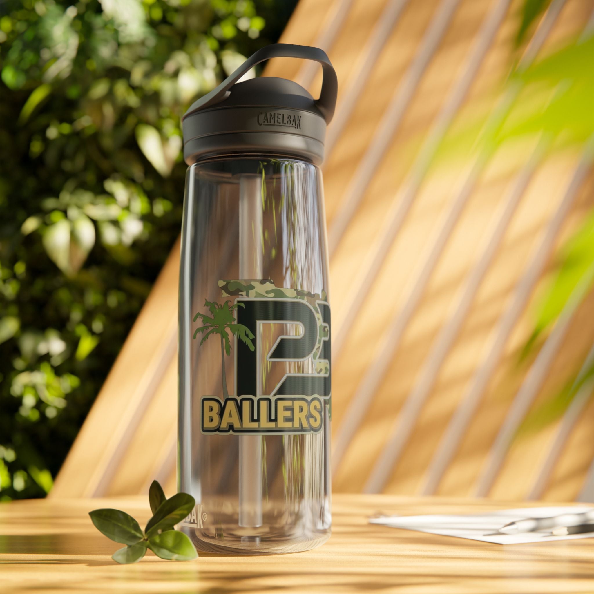 Water Bottle - 'PB Ballers' CamelBak Eddy® 20/25oz Clear Sports Bottle with Straw Lid