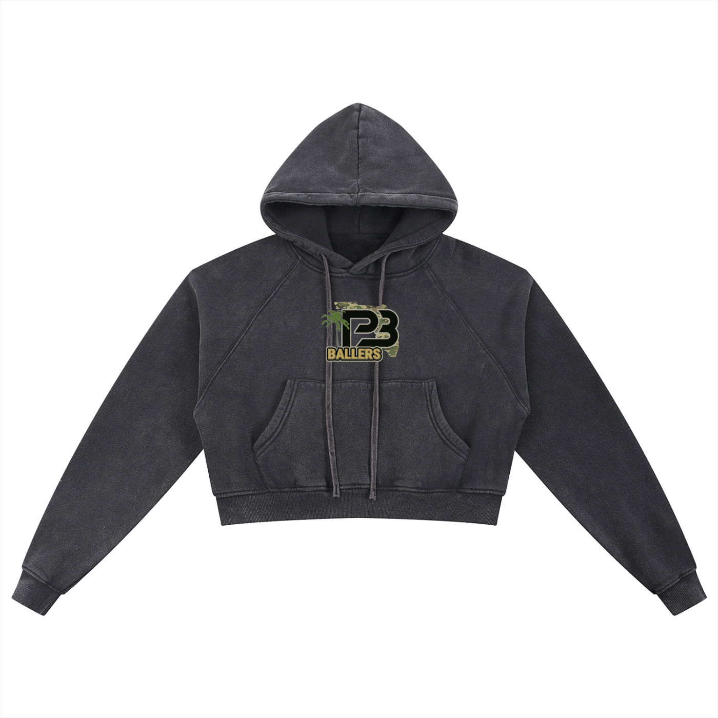 PB Ballers Snow Washed Cropped Hoodie