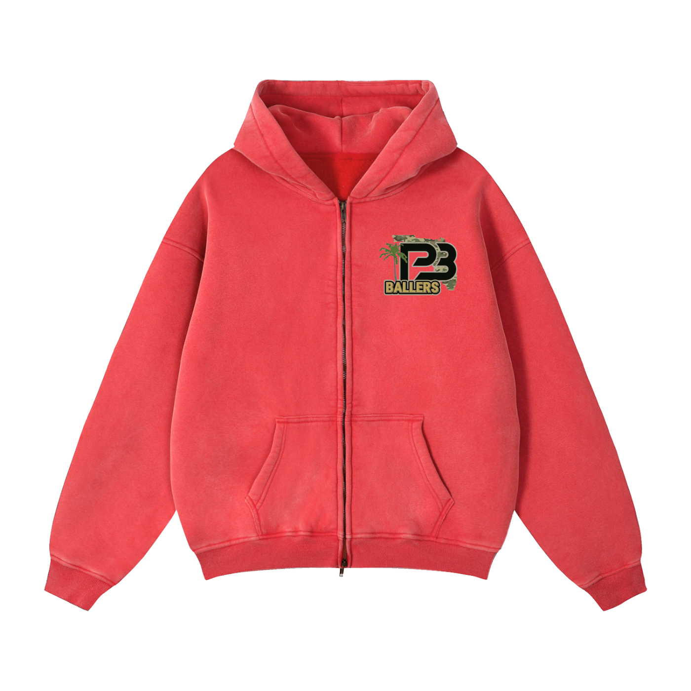 PB Ballers Zip-Through Boxy Fleece Hoodie