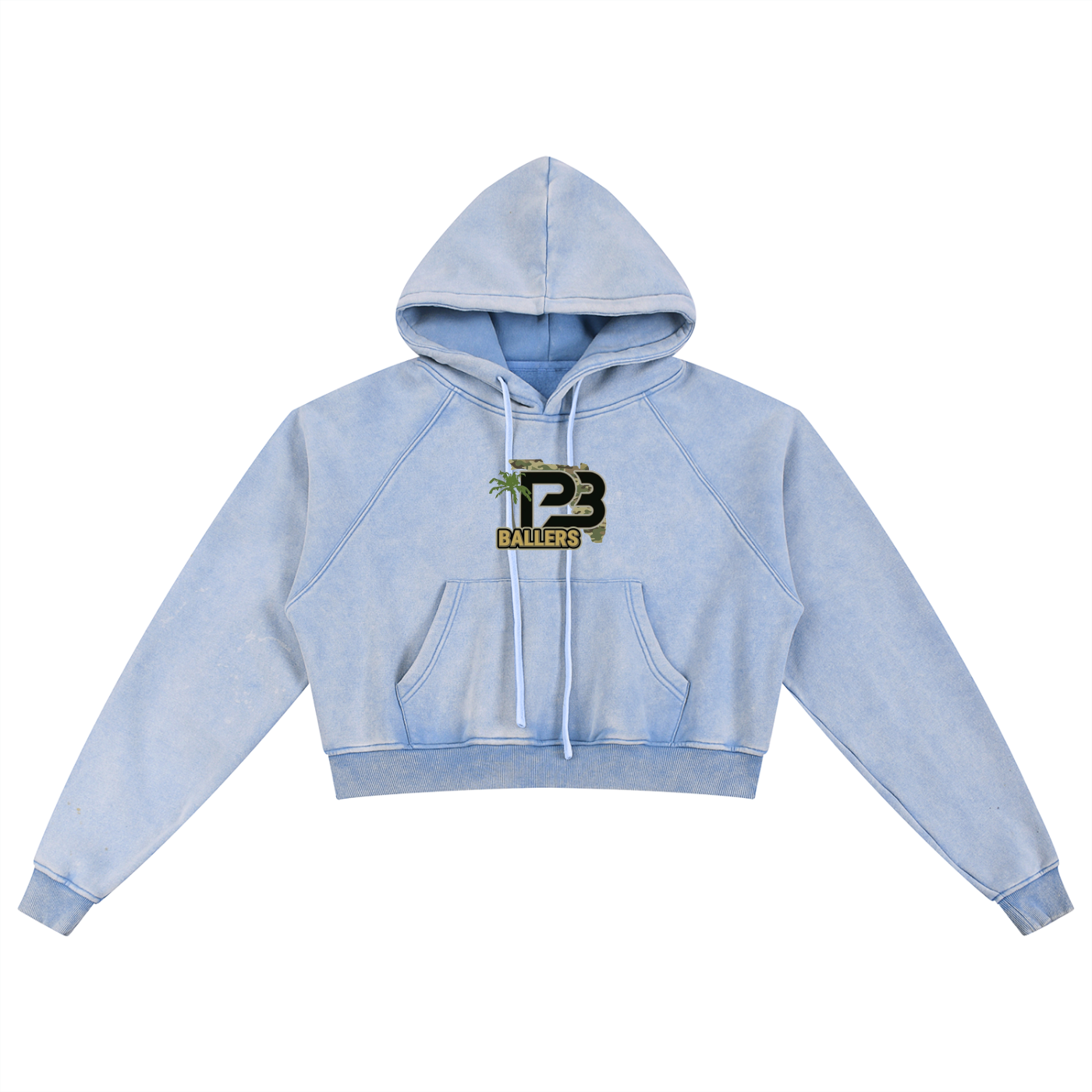 PB Ballers Snow Washed Cropped Hoodie