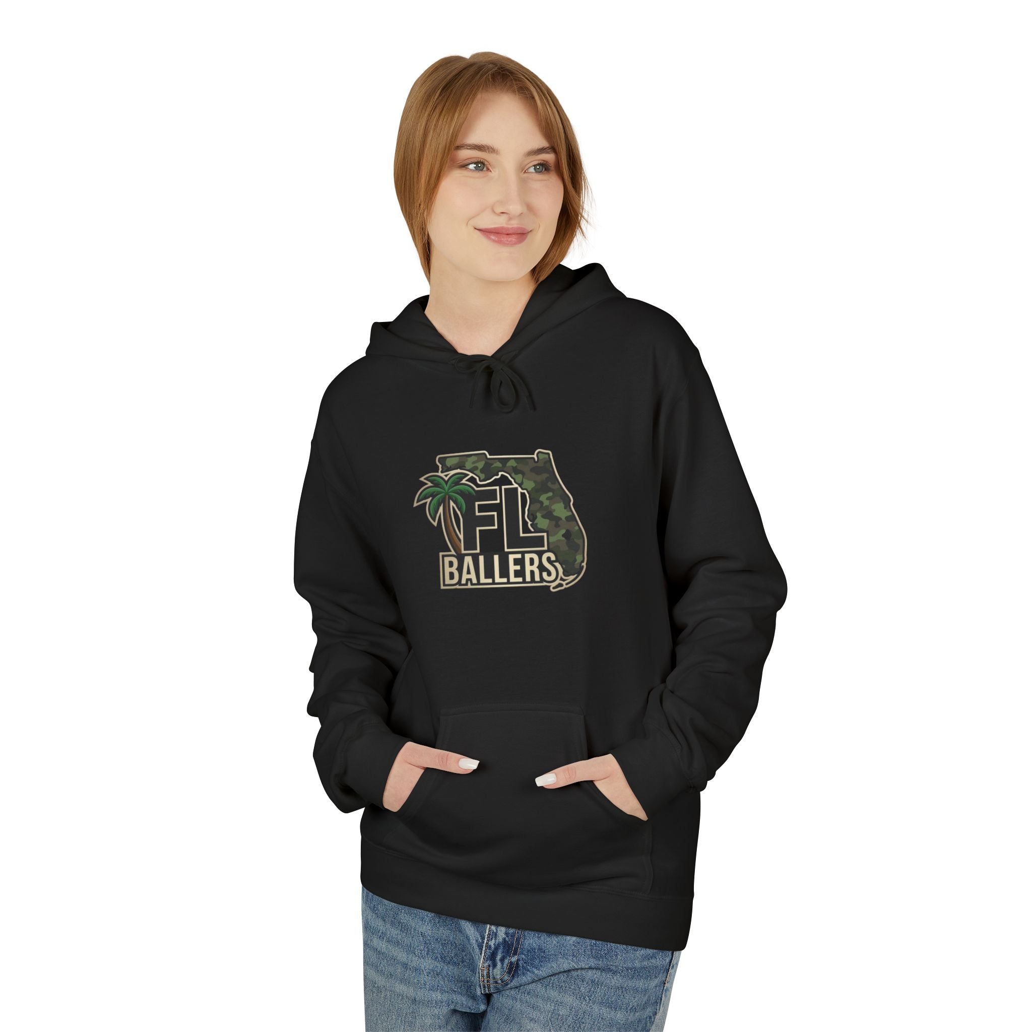 Florida Ballers Hoodie — Camo State & Palm Tree Basketball Pullover