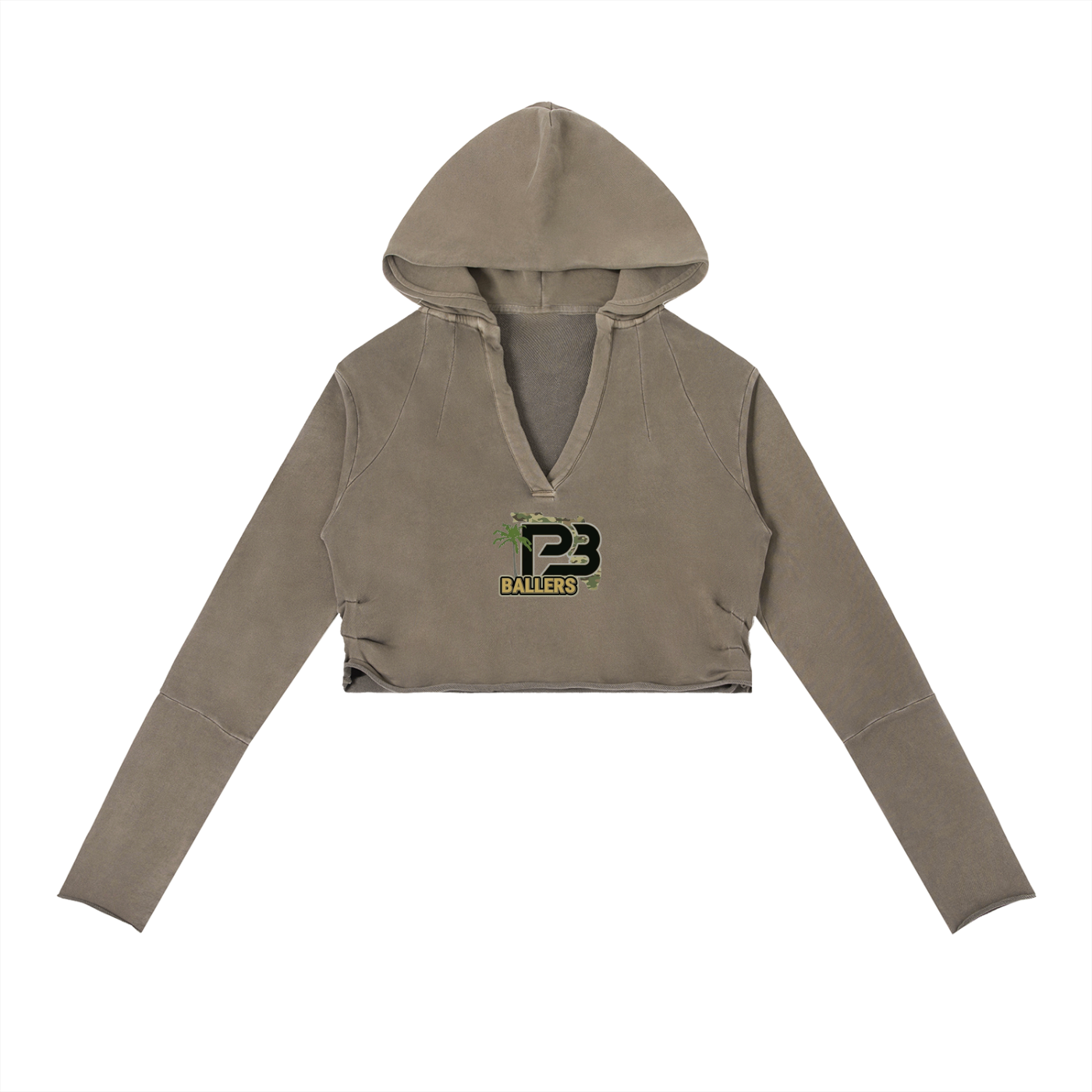 Vintage Washed Raw Edge Hoodie - PB Ballers - Women's