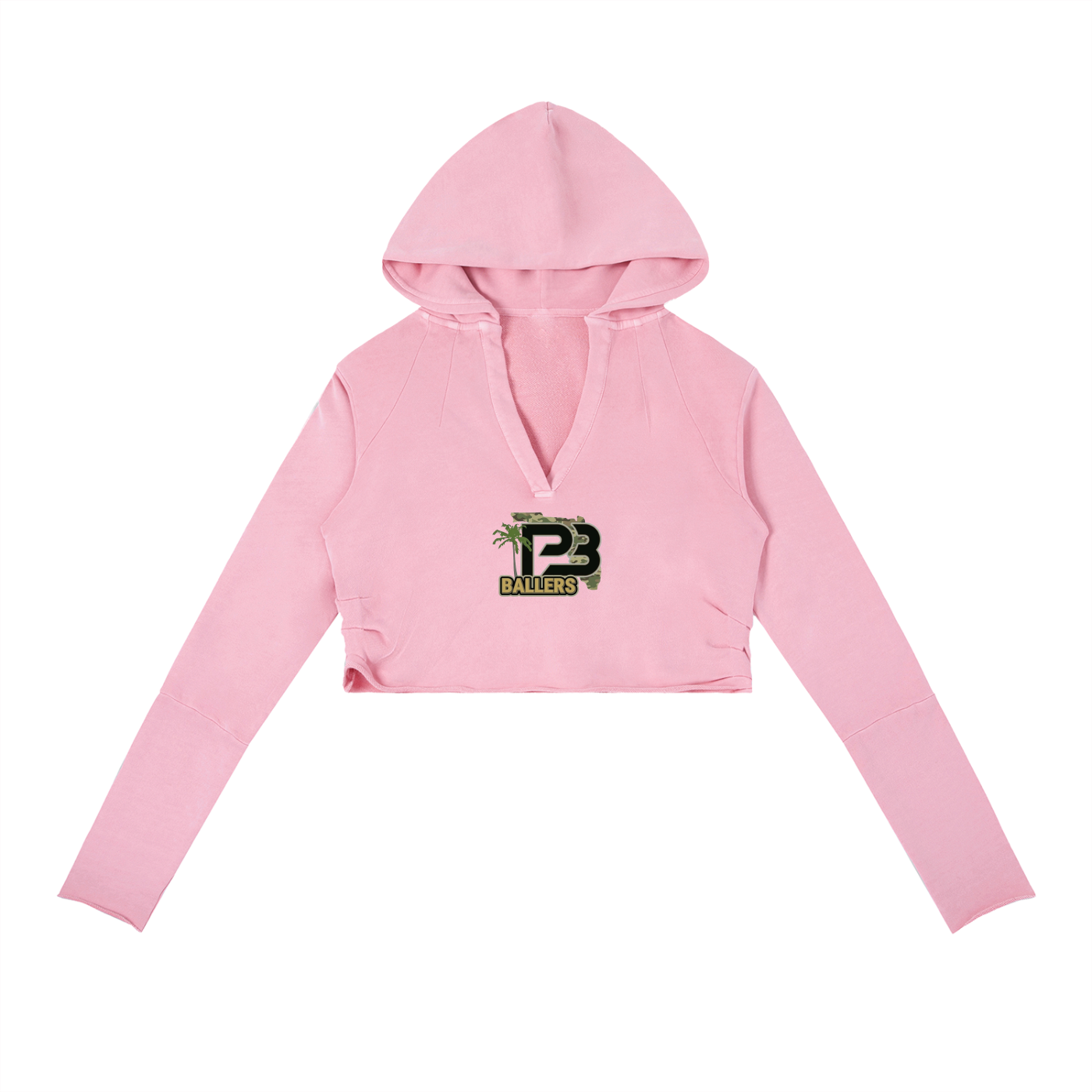 Vintage Washed Raw Edge Hoodie - PB Ballers - Women's