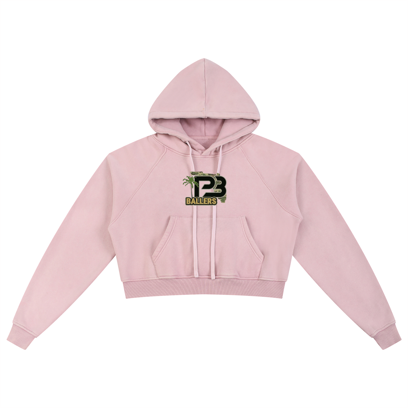 PB Ballers Snow Washed Cropped Hoodie