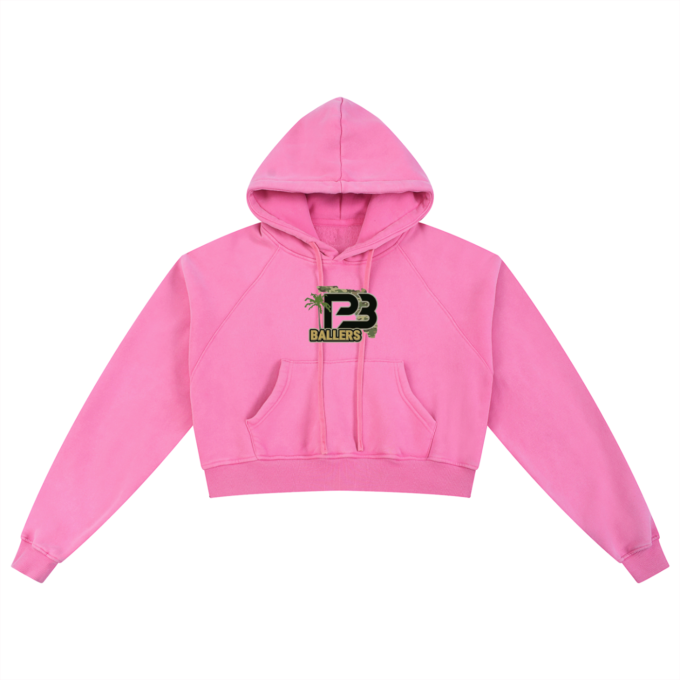 PB Ballers Snow Washed Cropped Hoodie