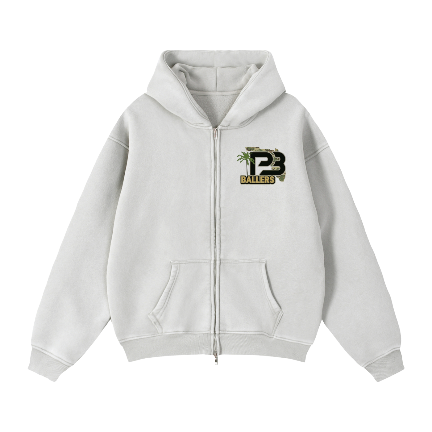 PB Ballers Zip-Through Boxy Fleece Hoodie